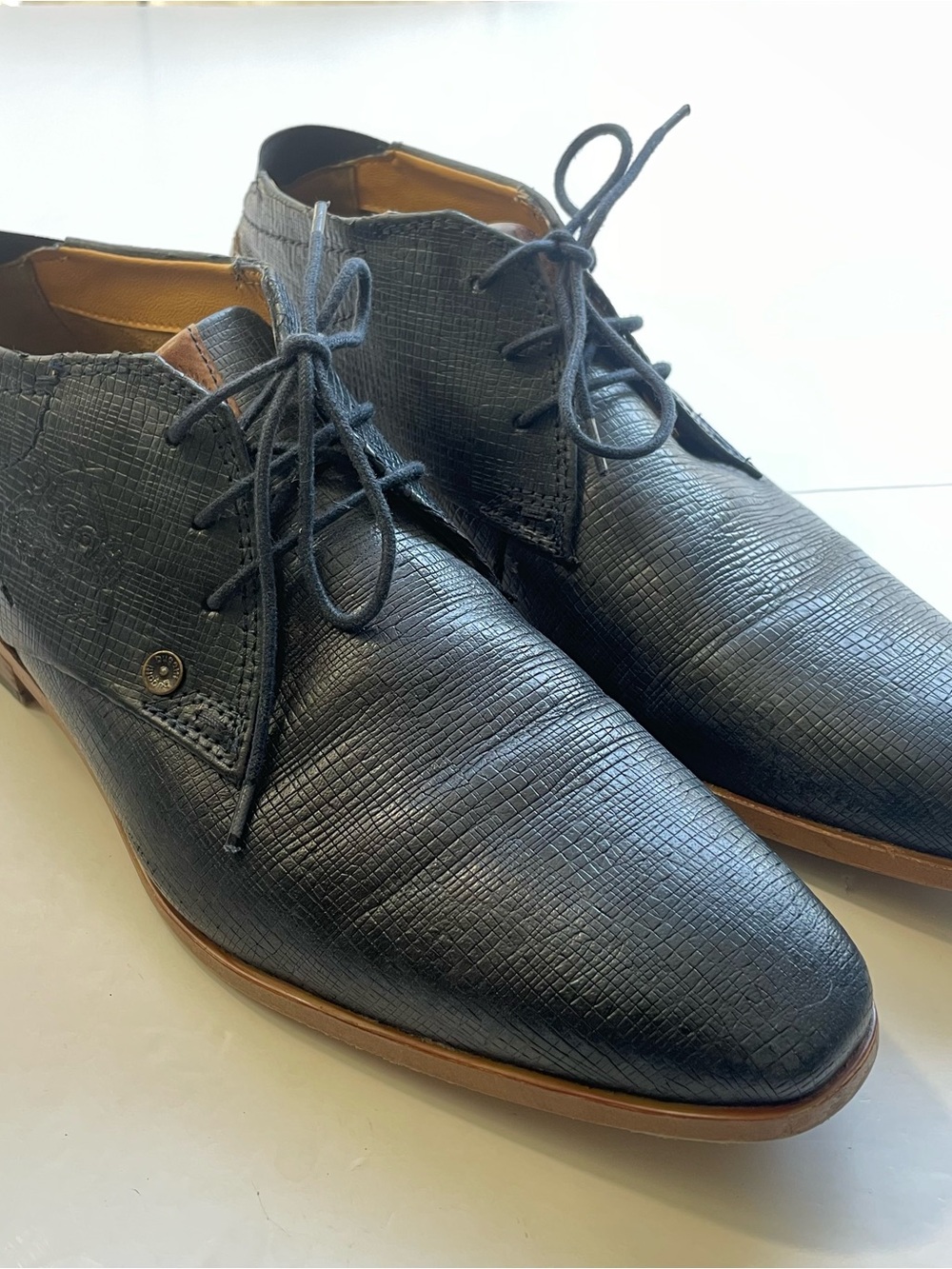 Bugatti Men’s Genial Insole Crosshatch Textured Leather Derby.Sz11